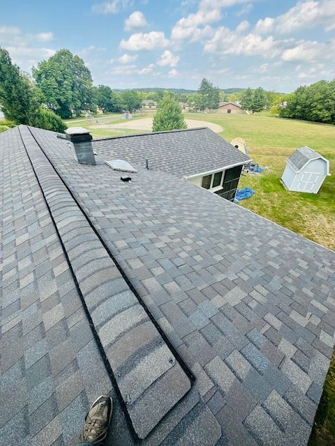 Metal roof with a textured surface and clean lines.