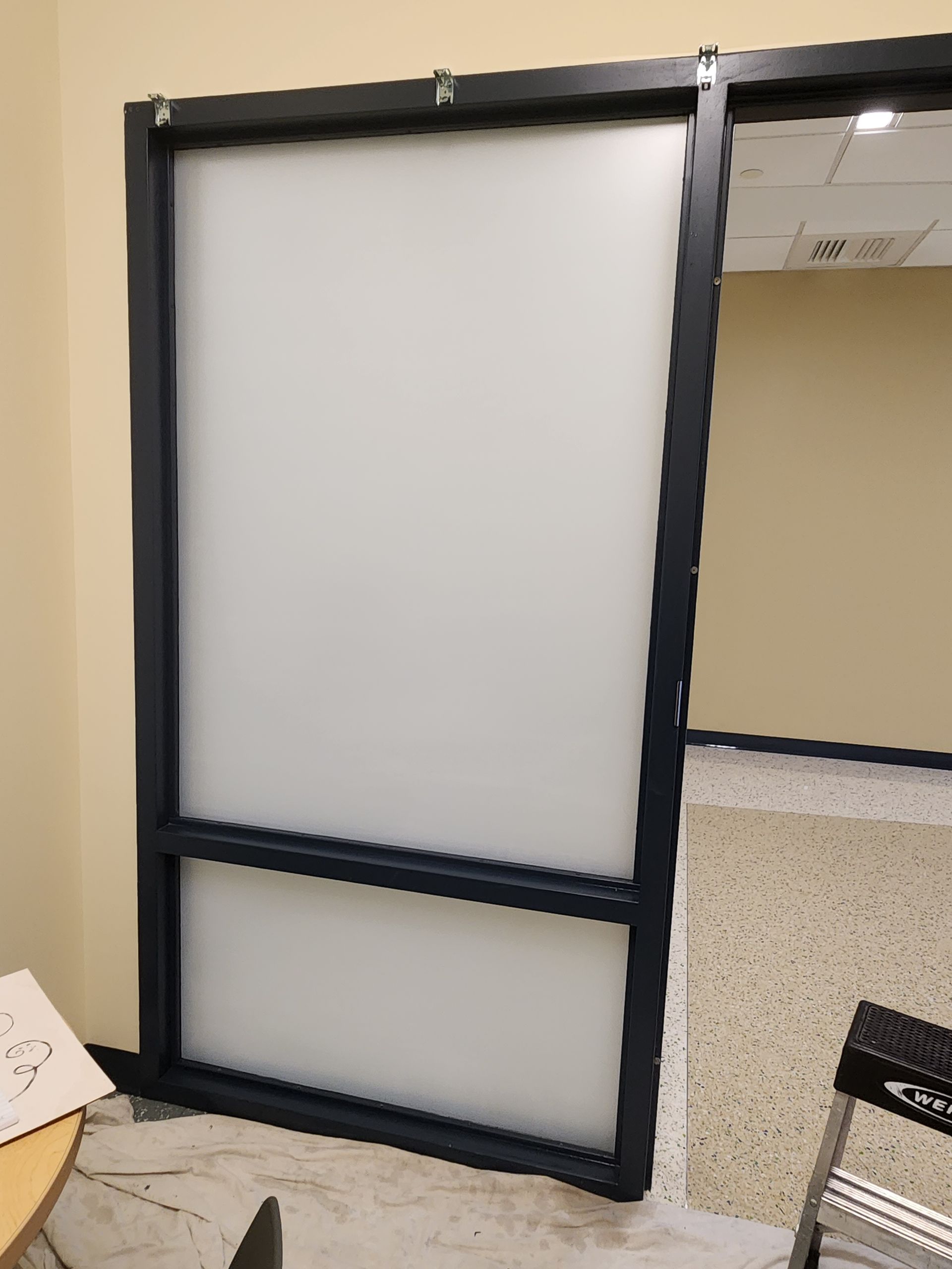 decorative film office door