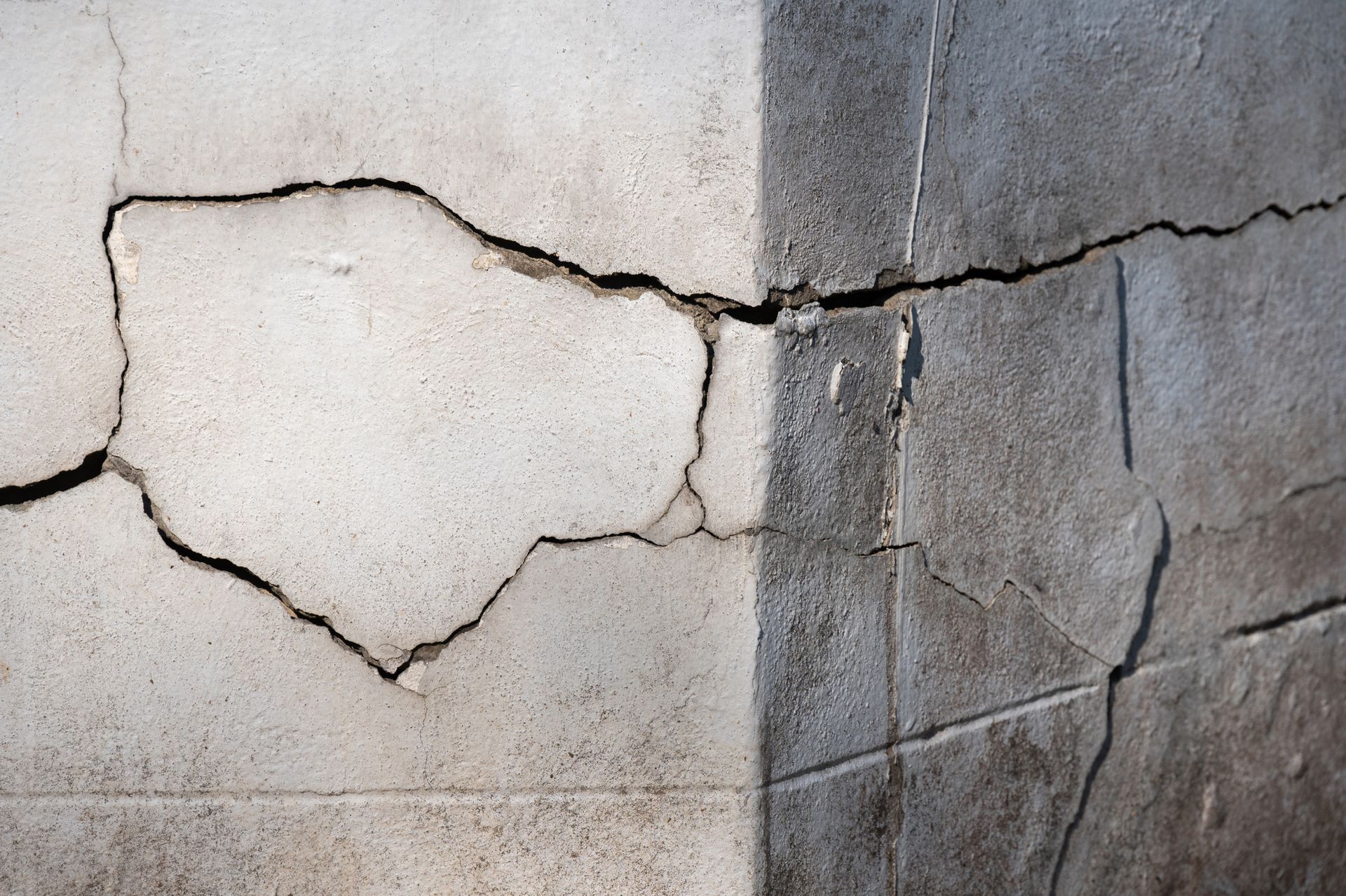 A cracked surface. A cracked surface.