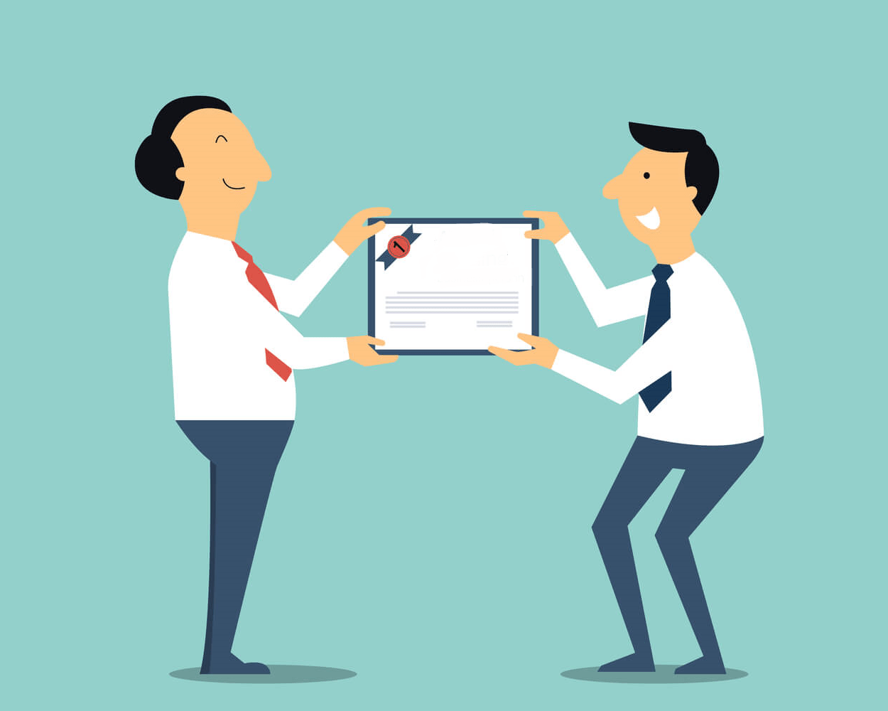 Ilustração - Entrega de certificado