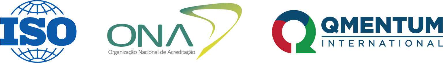 Logotipos: ISO, ONA e QMENTUM INTERNATIONAL.