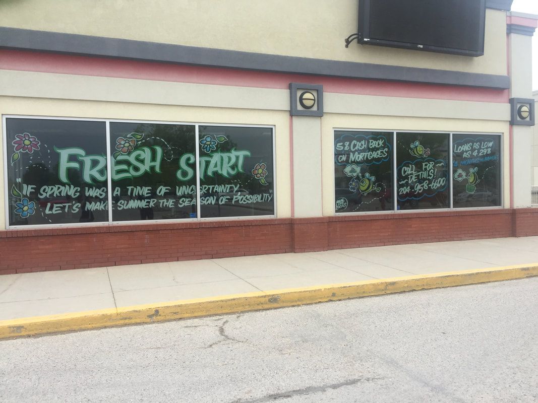 A store front with a sign that says fresh start