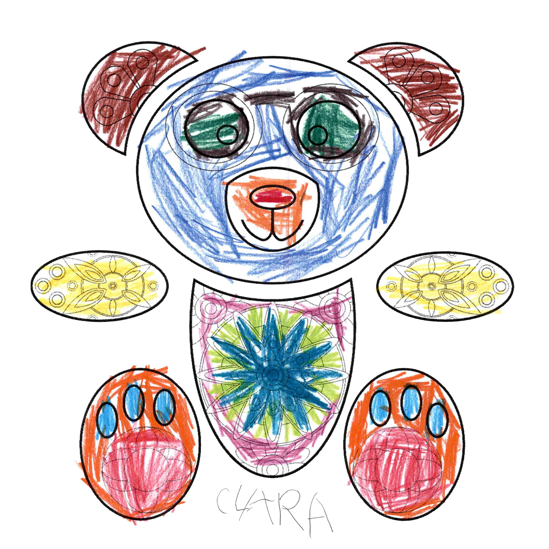 Bär, Teddy, Ausmalbild