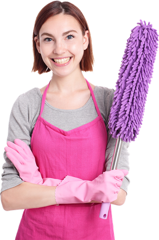 spring cleaning woman sponge spray detergent