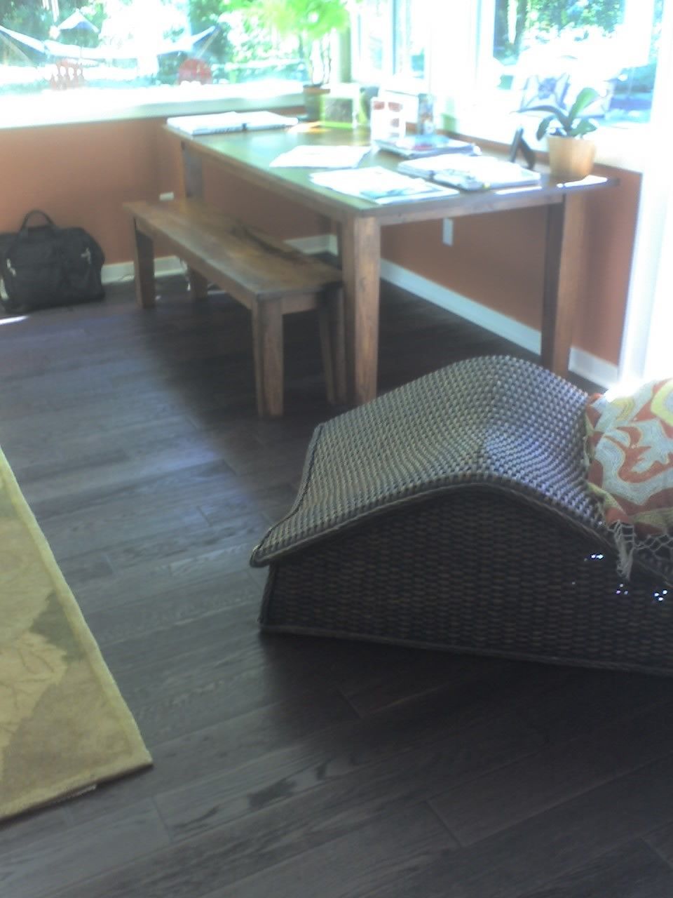 Hardwood flooring installed