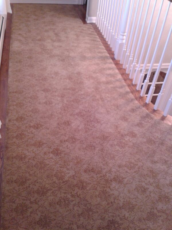 Stair runner -custom carpet and wall to wall hall installation