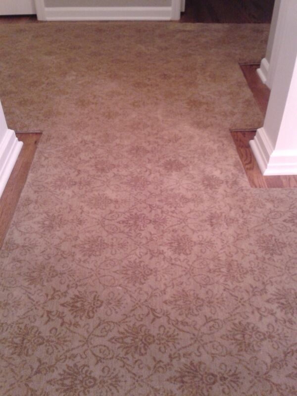 Stair runner -custom carpet and wall to wall hall installation