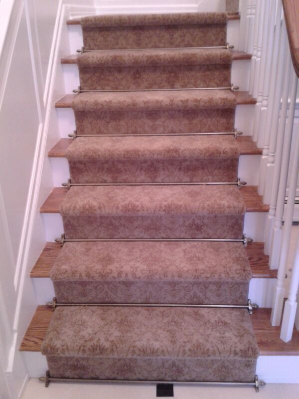 Stair runner -custom carpet and wall to wall hall installation