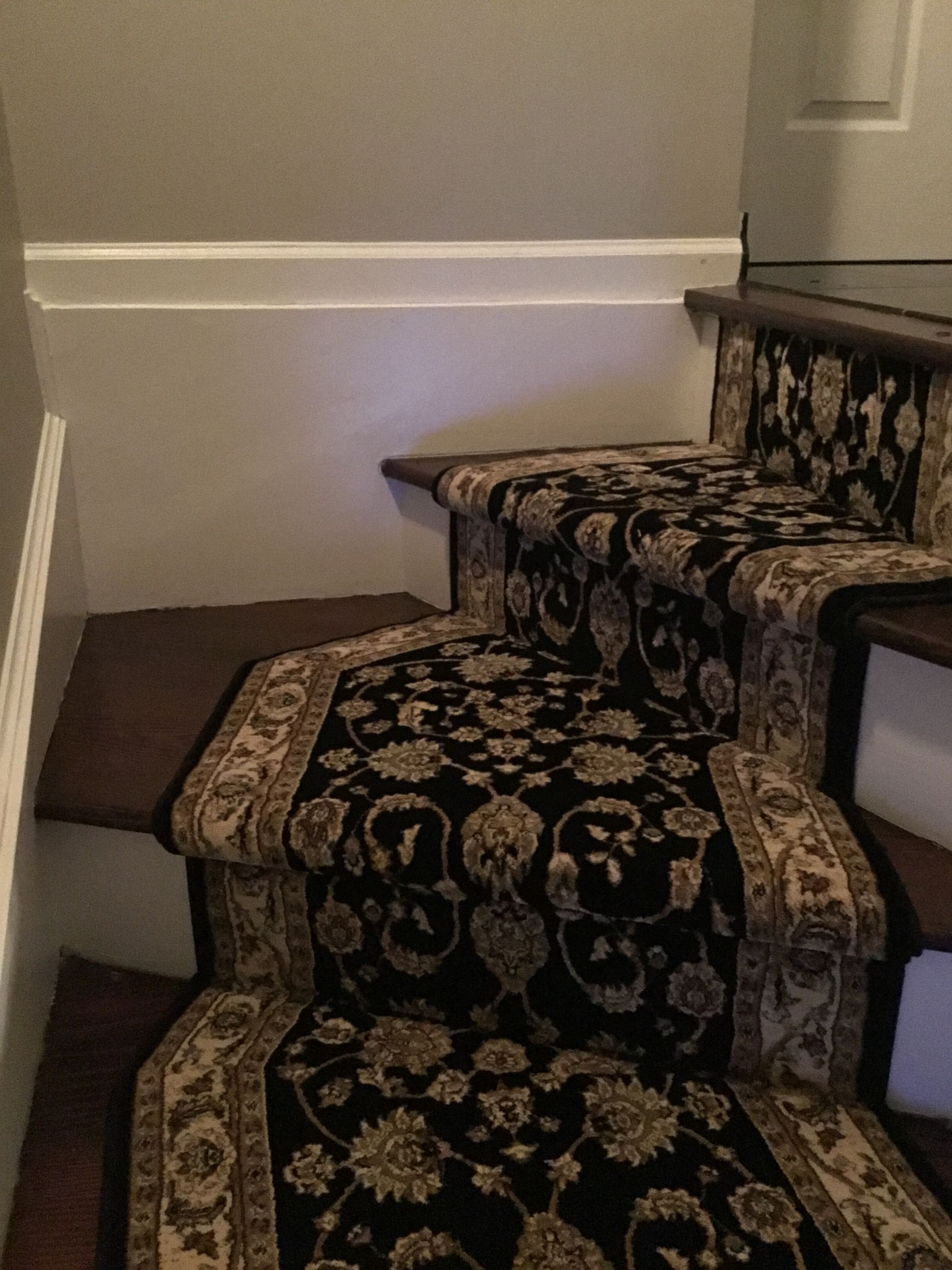 Stair runner -custom carpet and wall to wall hall installation