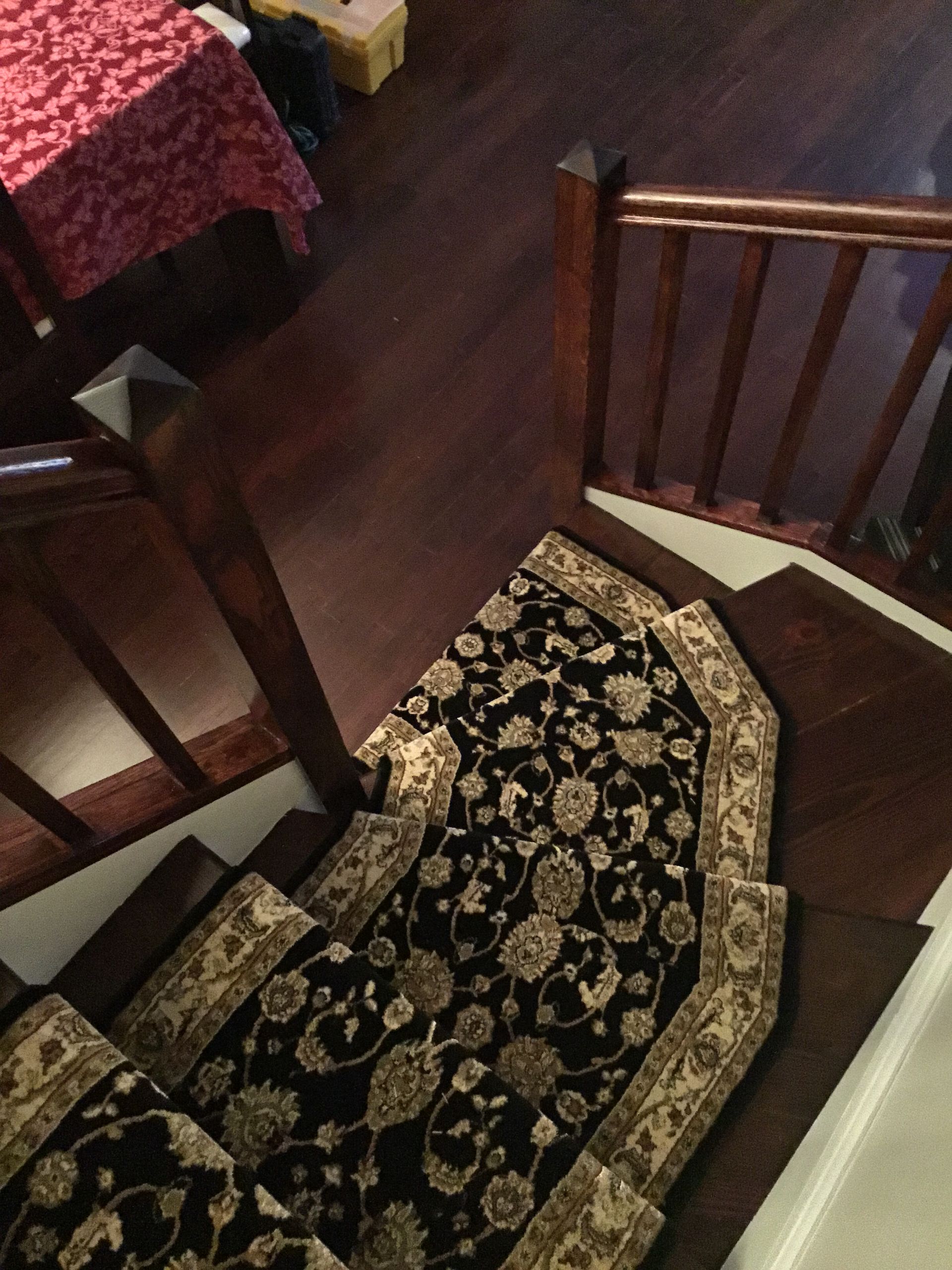 Stair runner -custom carpet and wall to wall hall installation