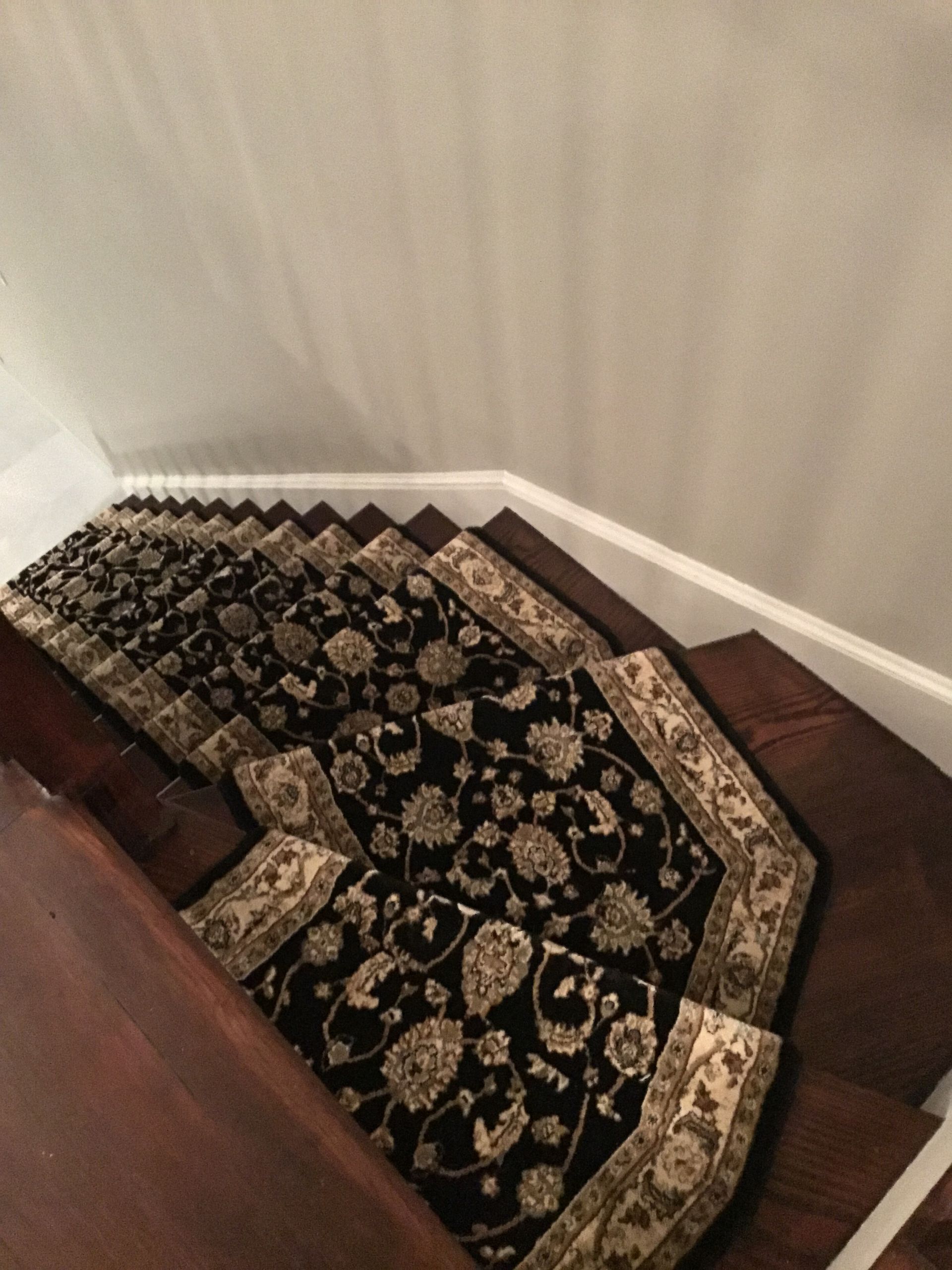 Stair runner -custom carpet and wall to wall hall installation