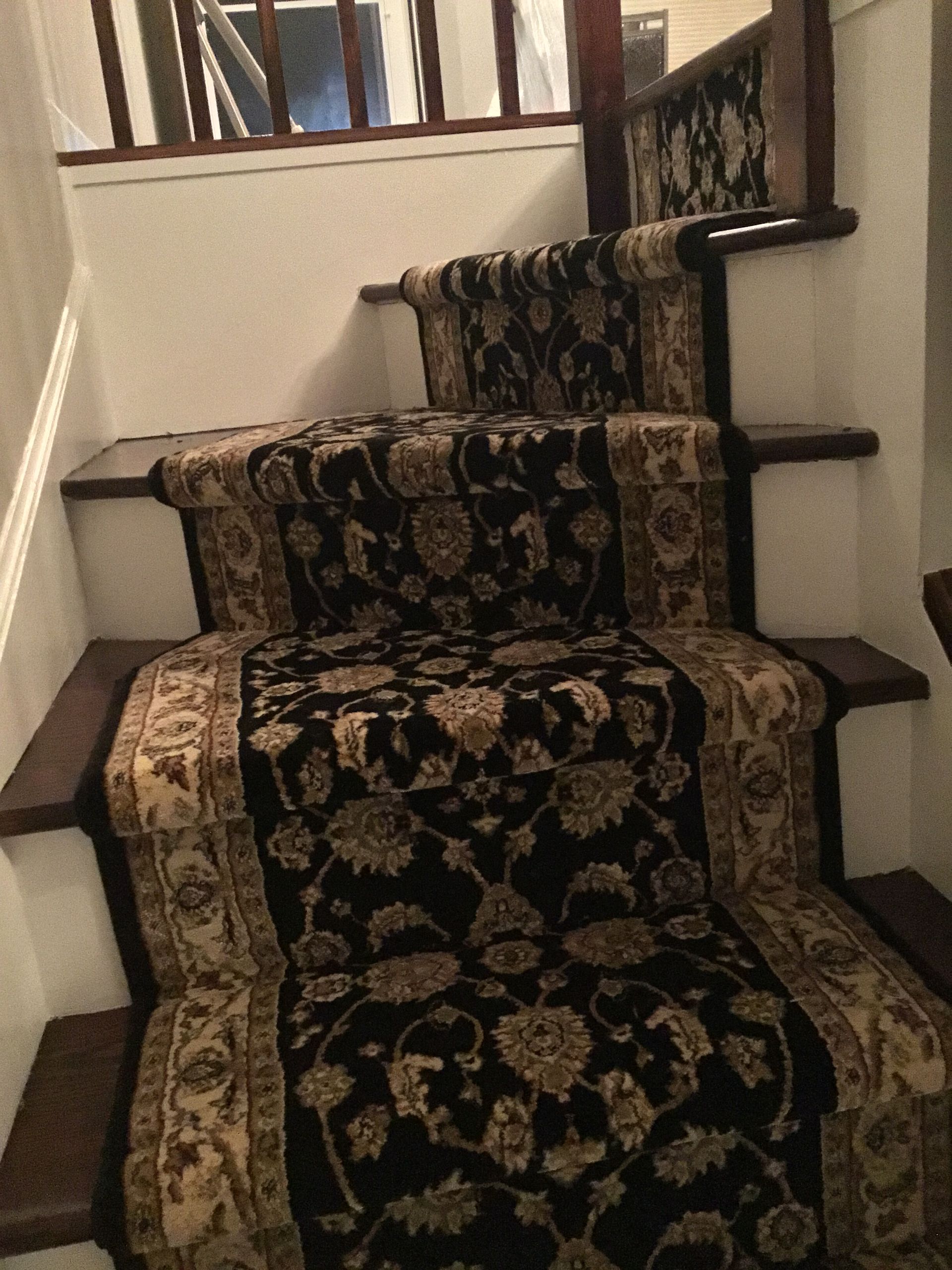 Stair runner -custom carpet and wall to wall hall installation