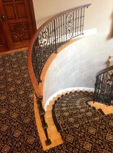 Stair runner -custom carpet and wall to wall hall installation