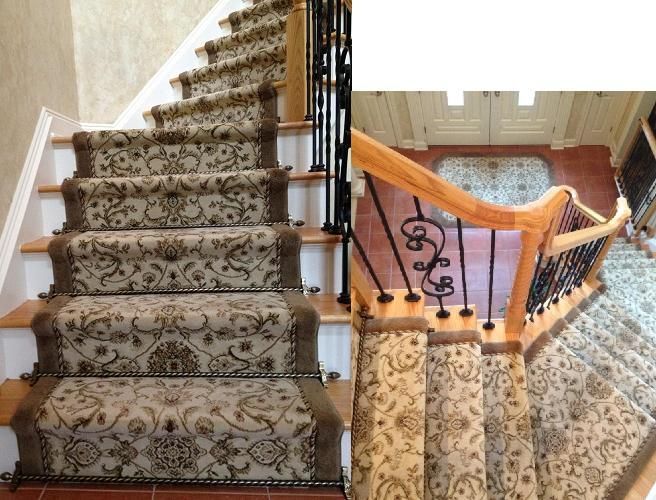Stair runner -custom carpet and wall to wall hall installation