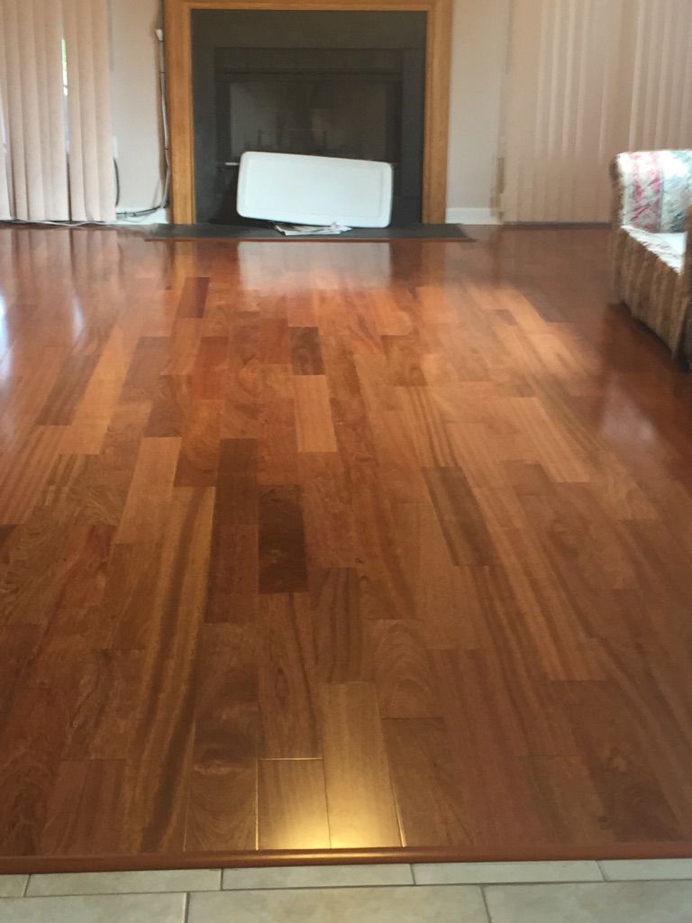 Hardwood flooring installed