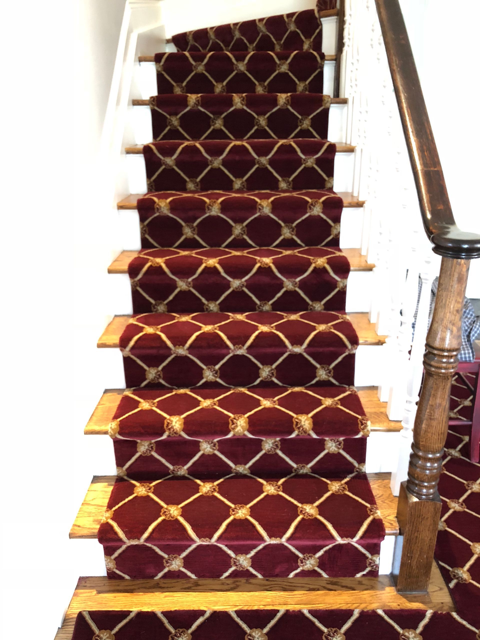 Stair runner -custom carpet and wall to wall hall installation