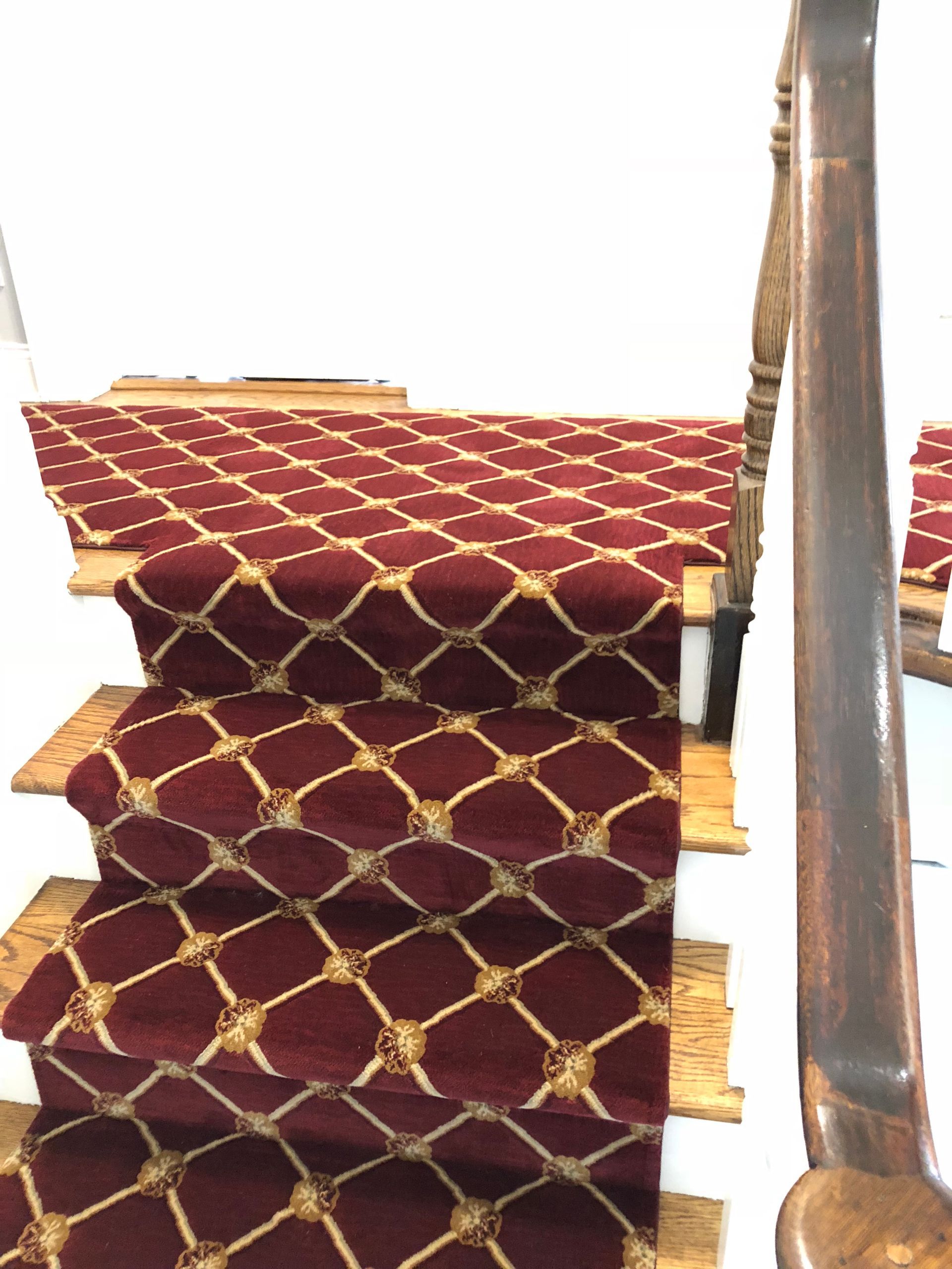 Stair runner -custom carpet and wall to wall hall installation