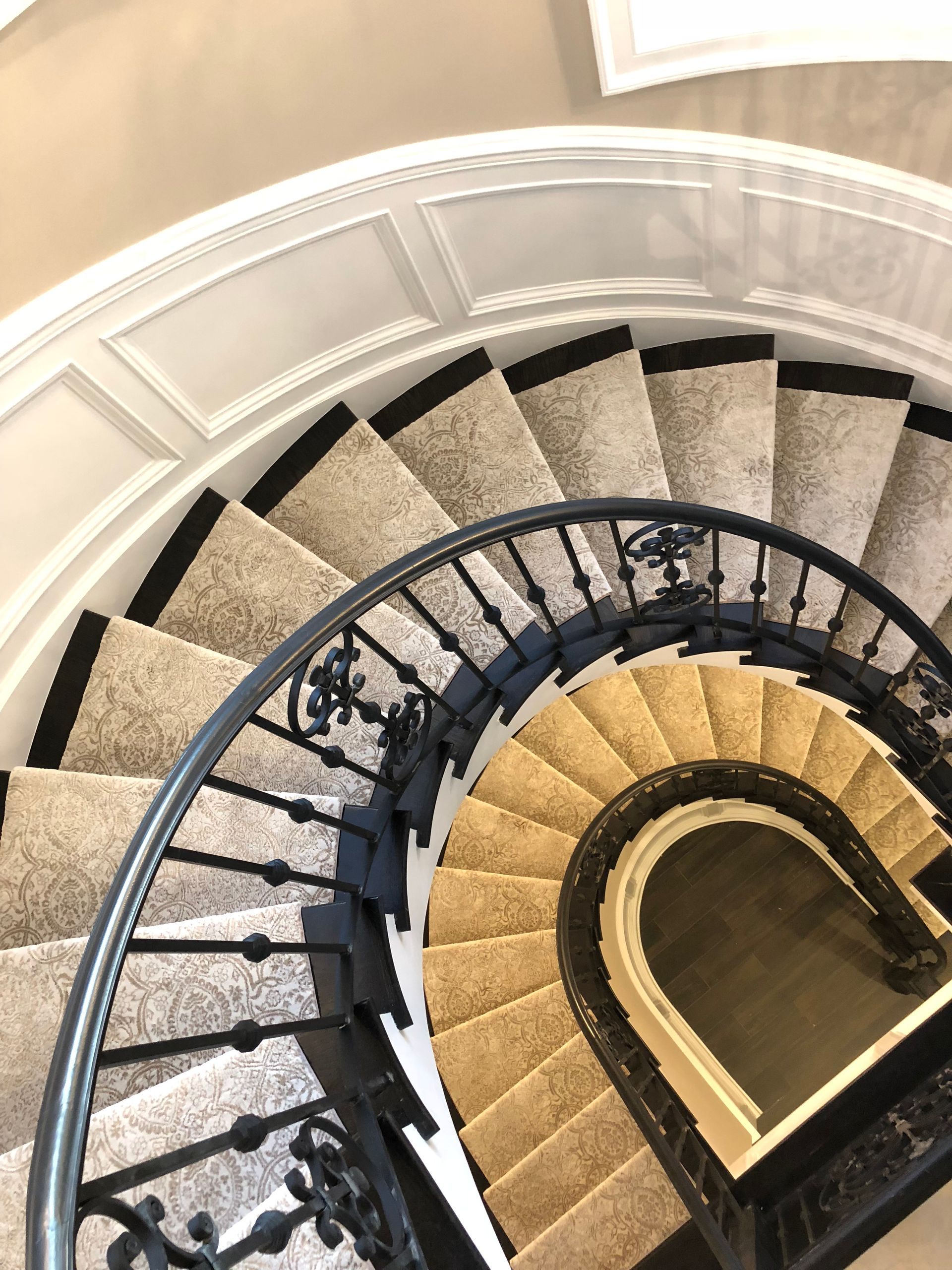 Stair runner -custom carpet and wall to wall hall installation