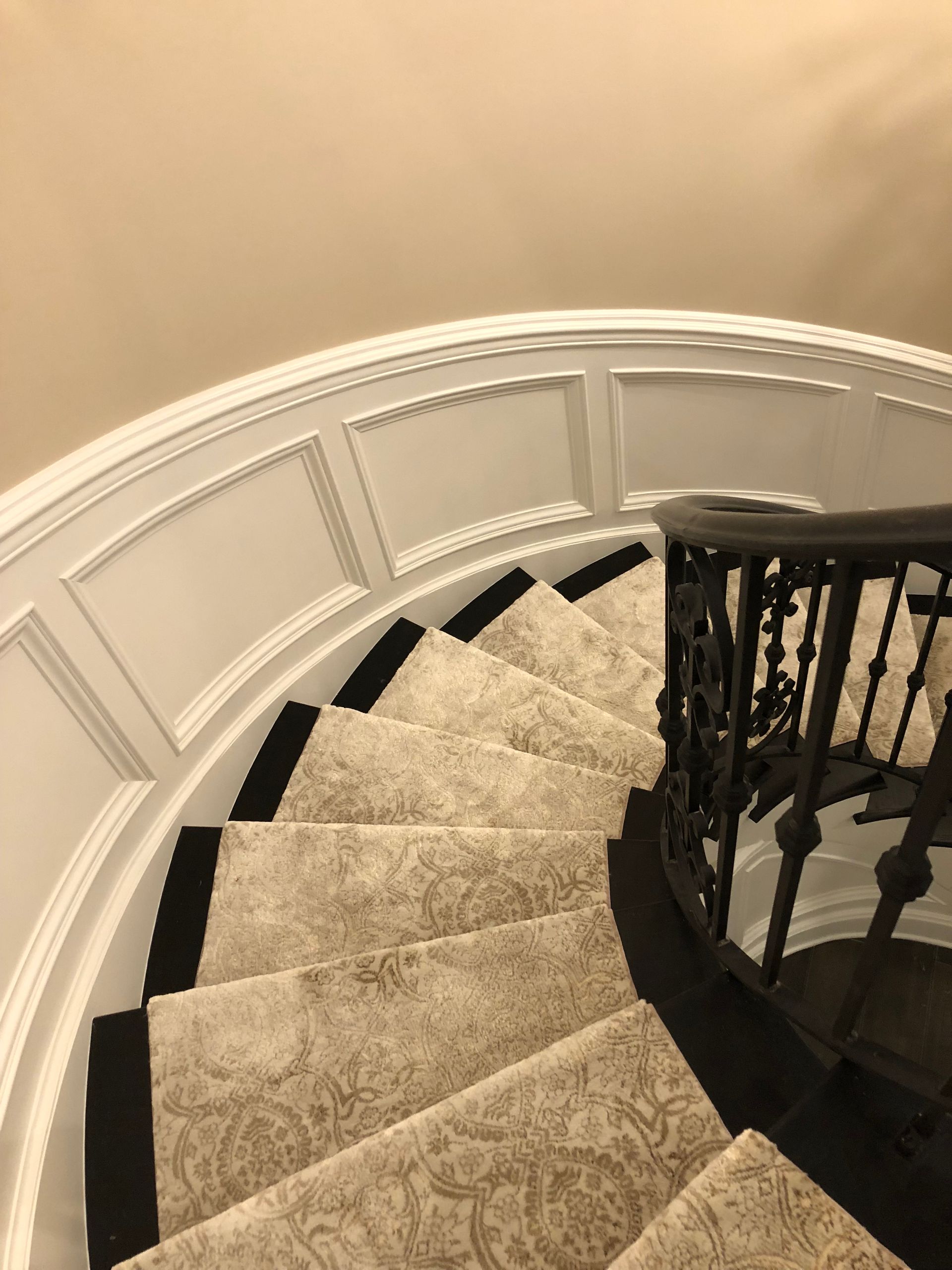 Stair runner -custom carpet and wall to wall hall installation