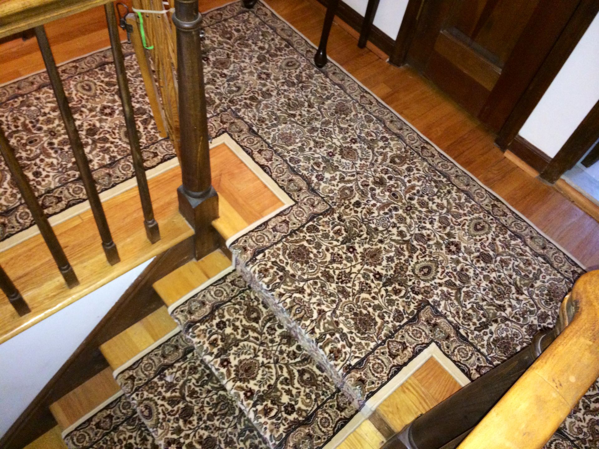 Stair runner -custom carpet and wall to wall hall installation