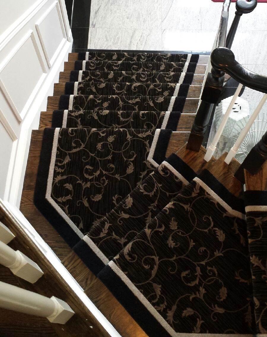 Stair runner -custom carpet and wall to wall hall installation