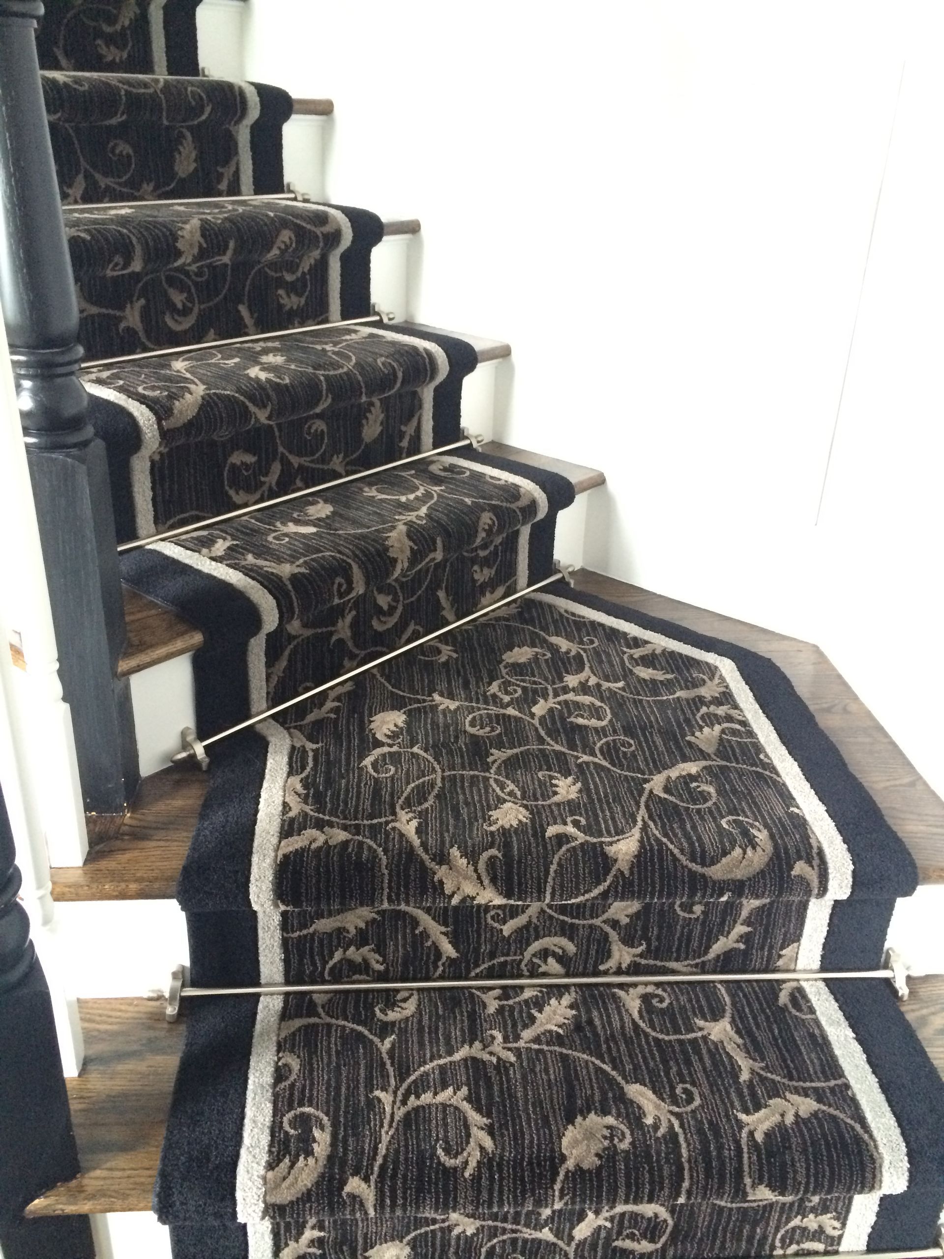 Stair runner -custom carpet and wall to wall hall installation