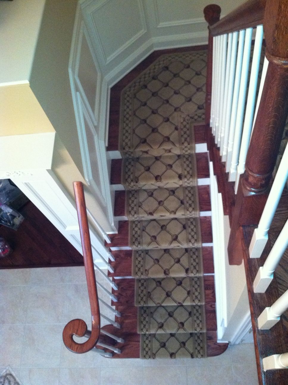 Stair runner -custom carpet and wall to wall hall installation