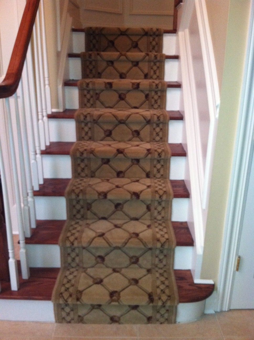 Stair runner -custom carpet and wall to wall hall installation