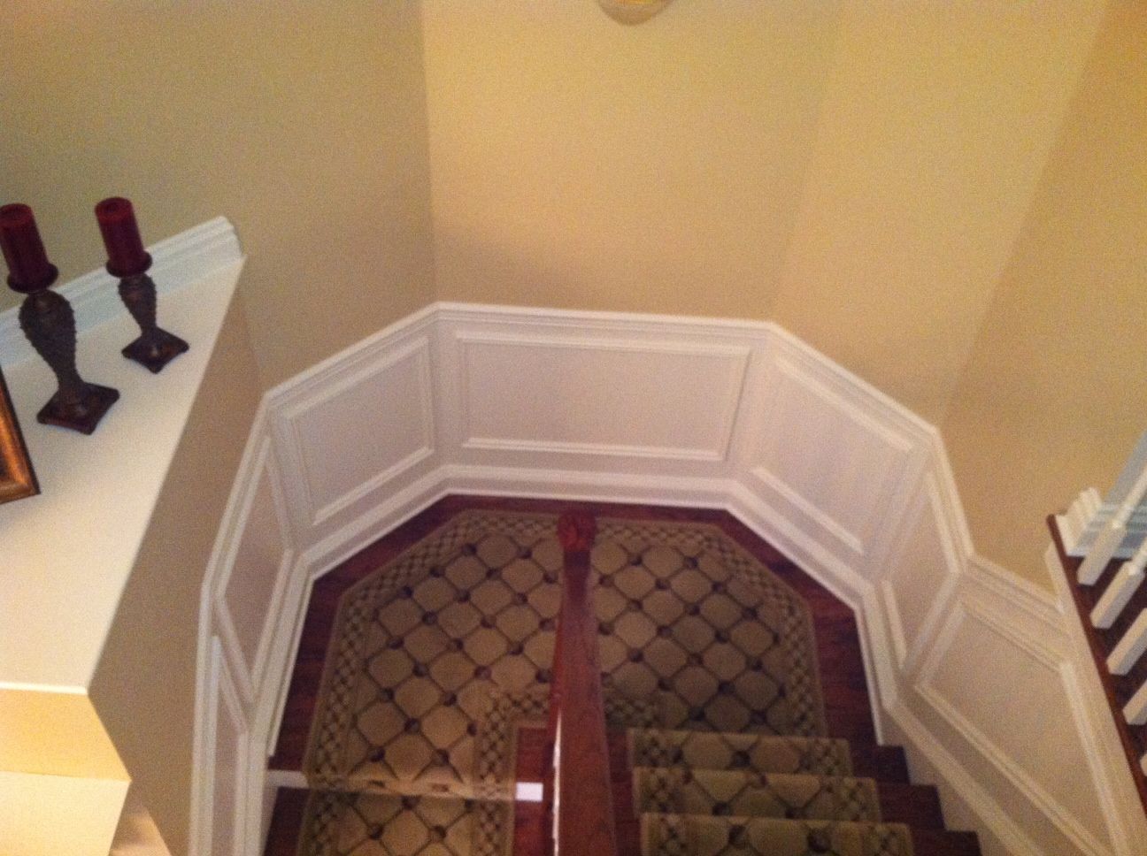 Stair runner -custom carpet and wall to wall hall installation