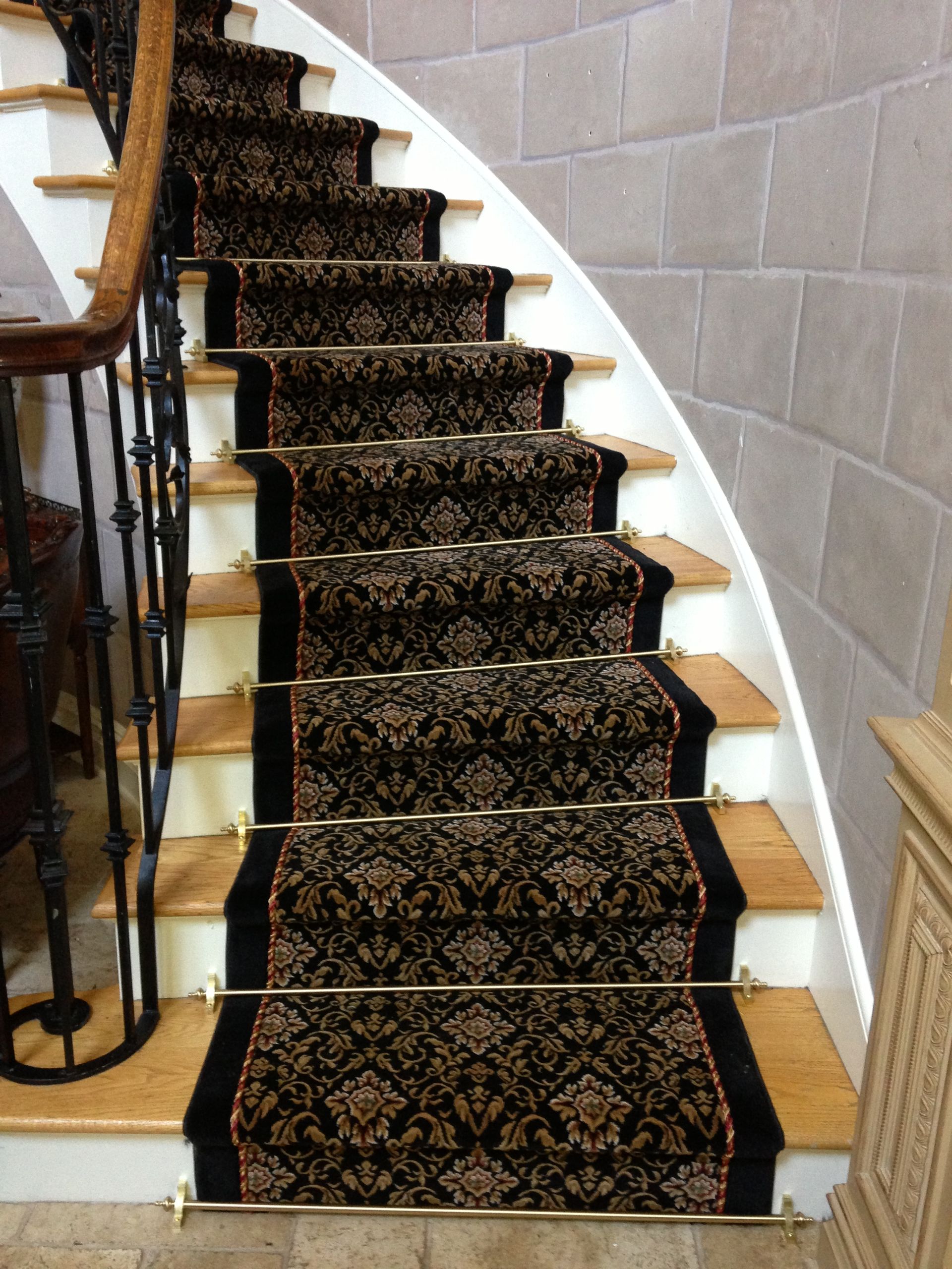 Stair runner -custom carpet and wall to wall hall installation