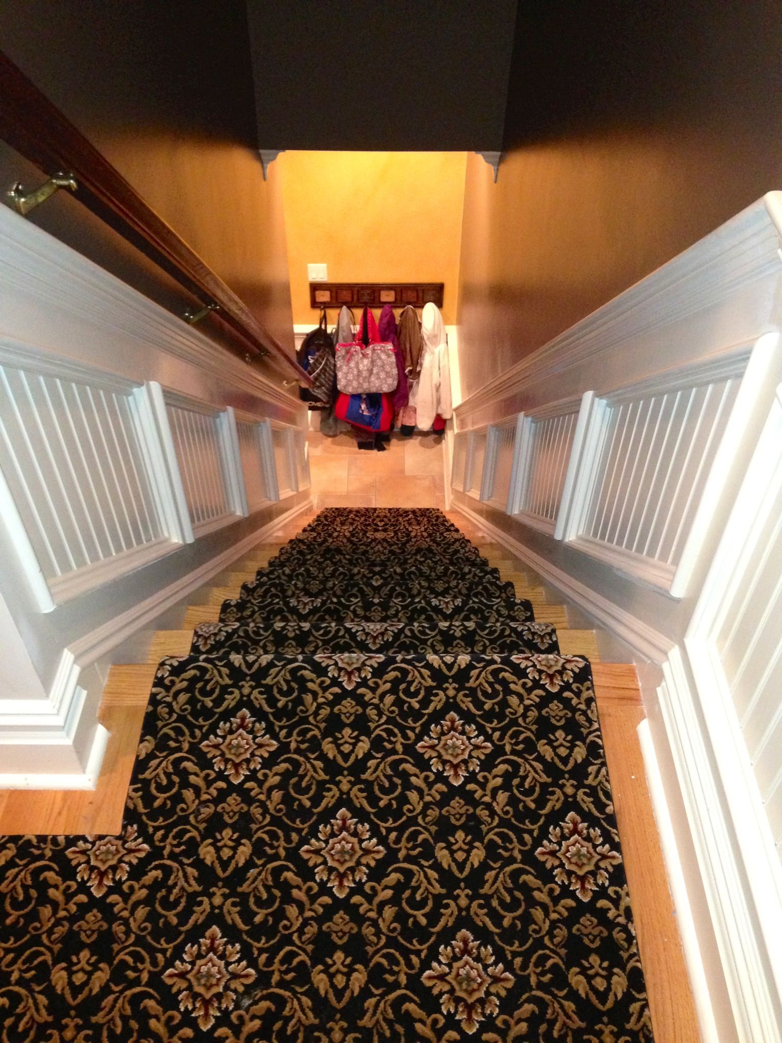 Stair runner -custom carpet and wall to wall hall installation