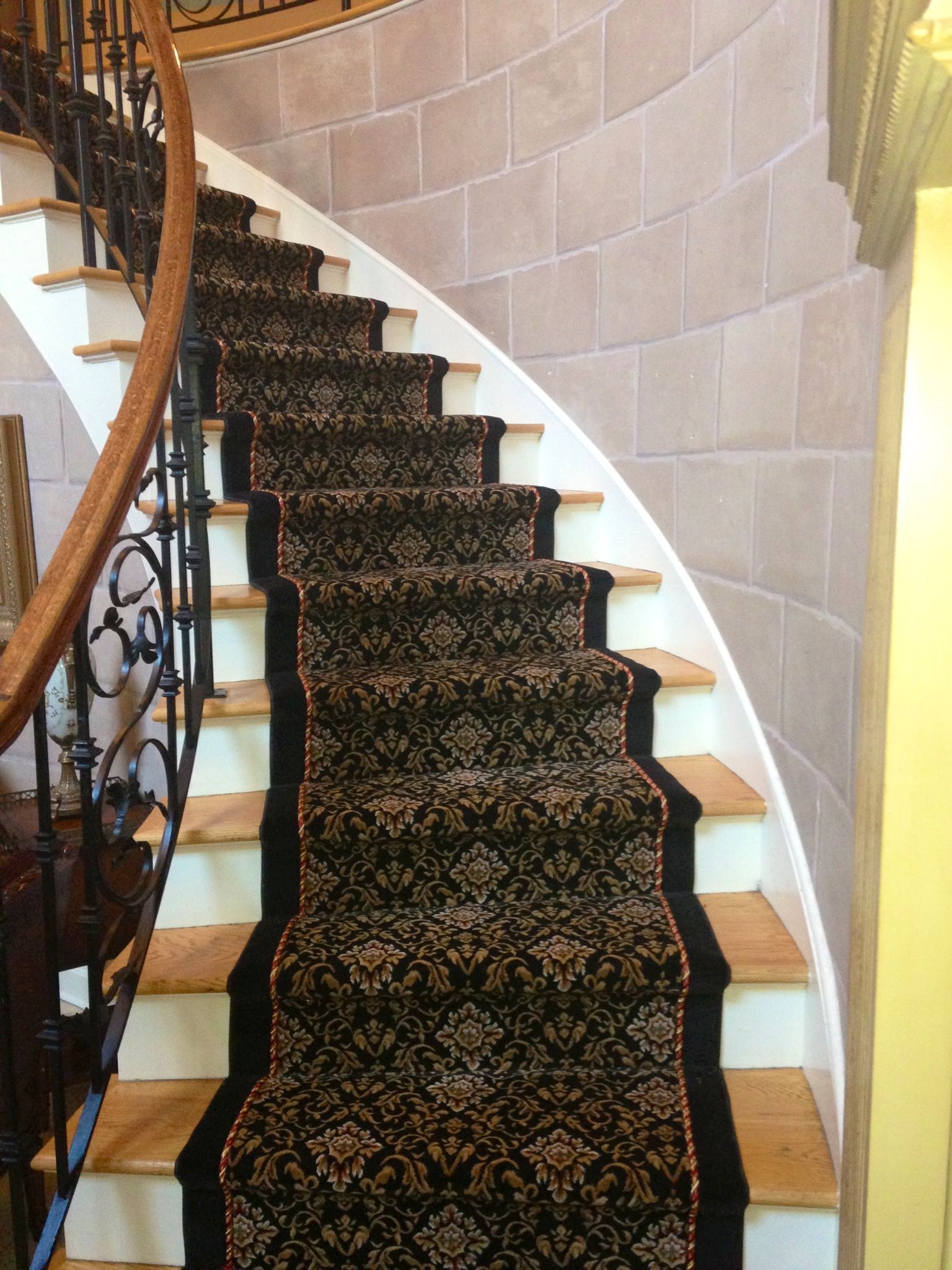 Stair runner -custom carpet and wall to wall hall installation
