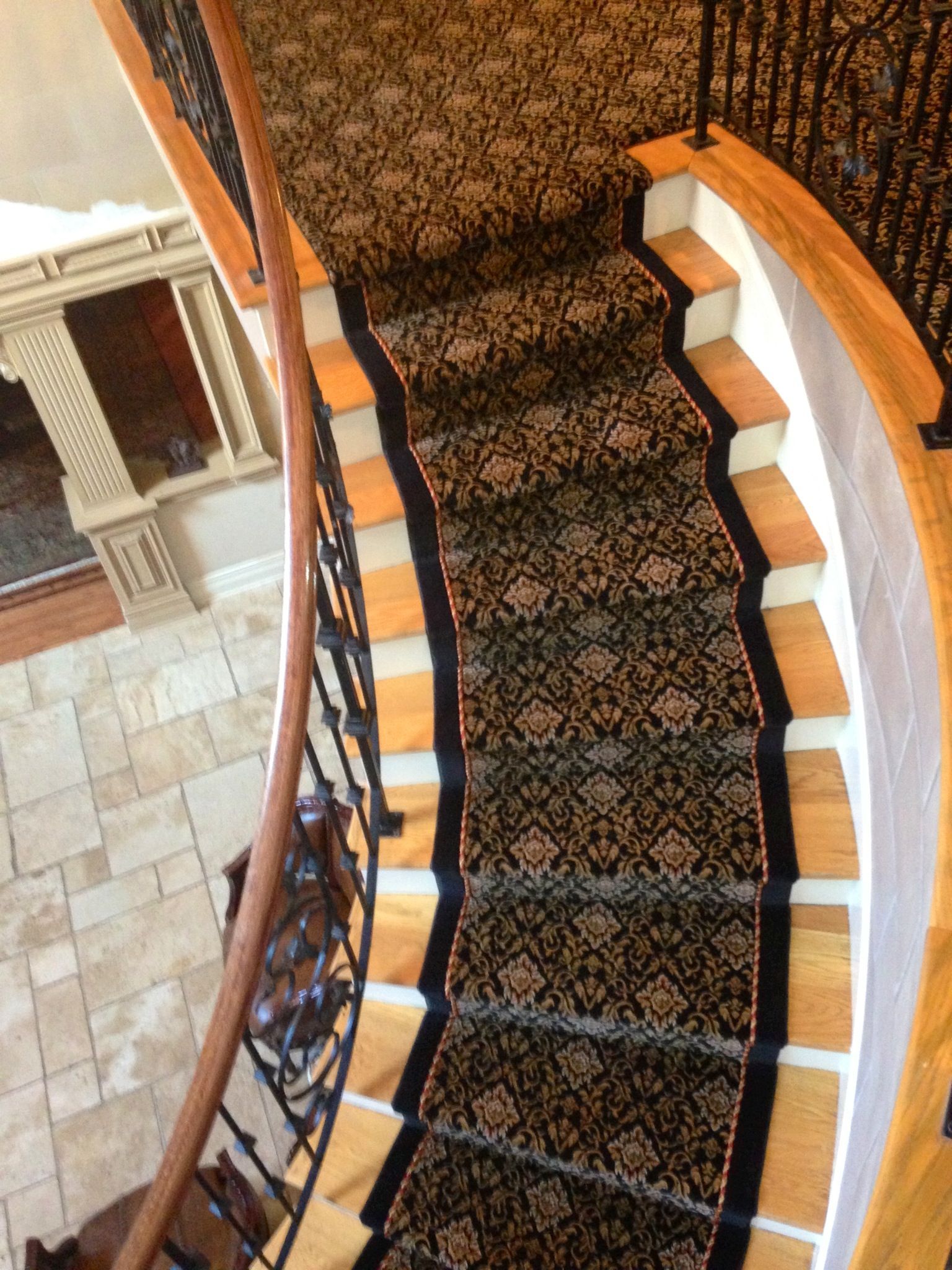 Stair runner -custom carpet and wall to wall hall installation