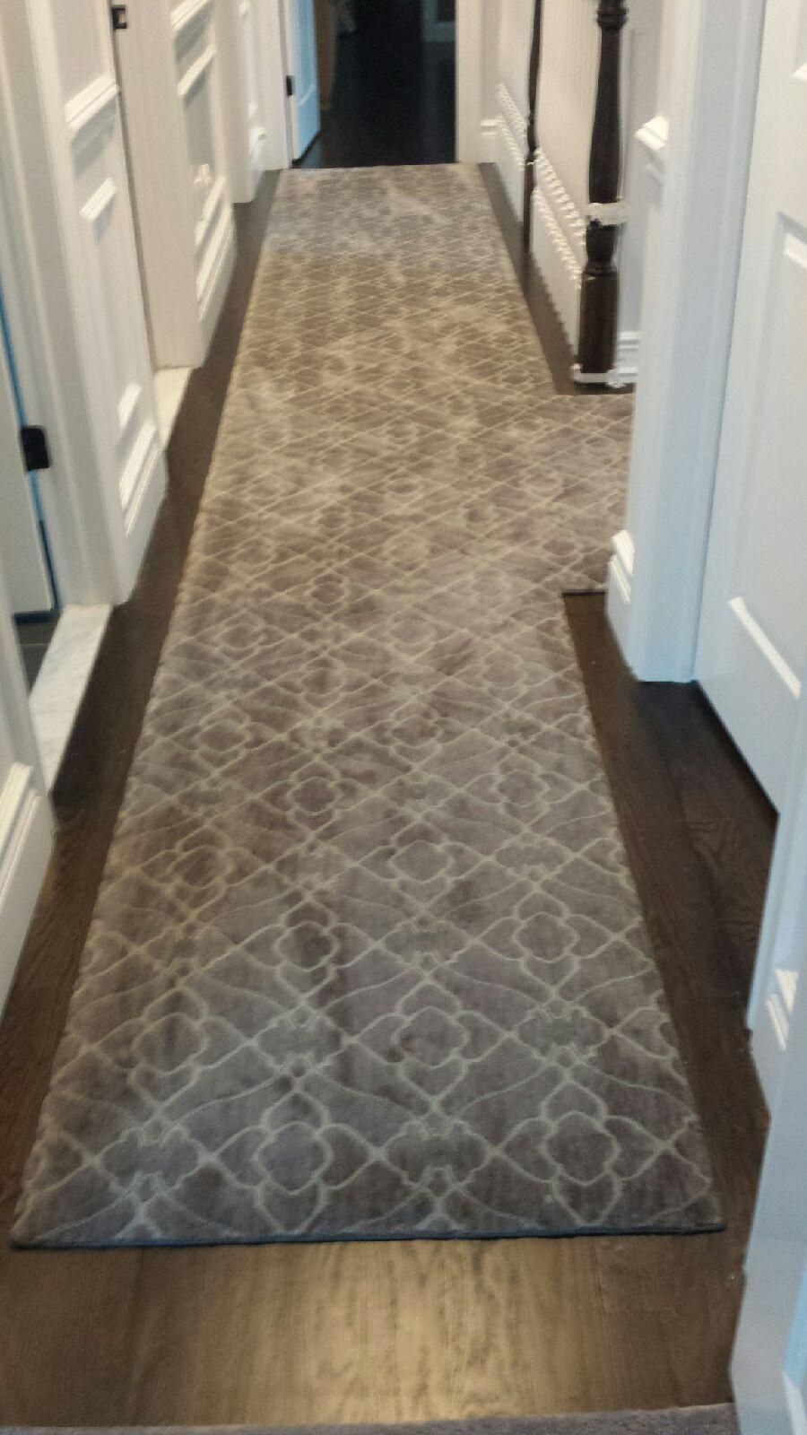 Stair runner -custom carpet and wall to wall hall installation