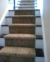 Stair runner -custom carpet and wall to wall hall installation