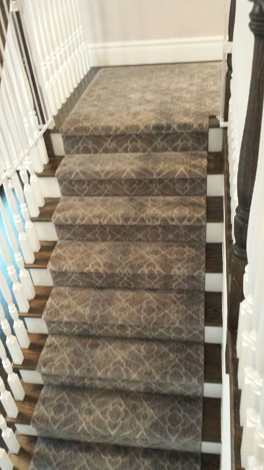 Stair runner -custom carpet and wall to wall hall installation