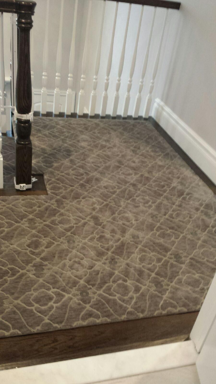 Stair runner -custom carpet and wall to wall hall installation