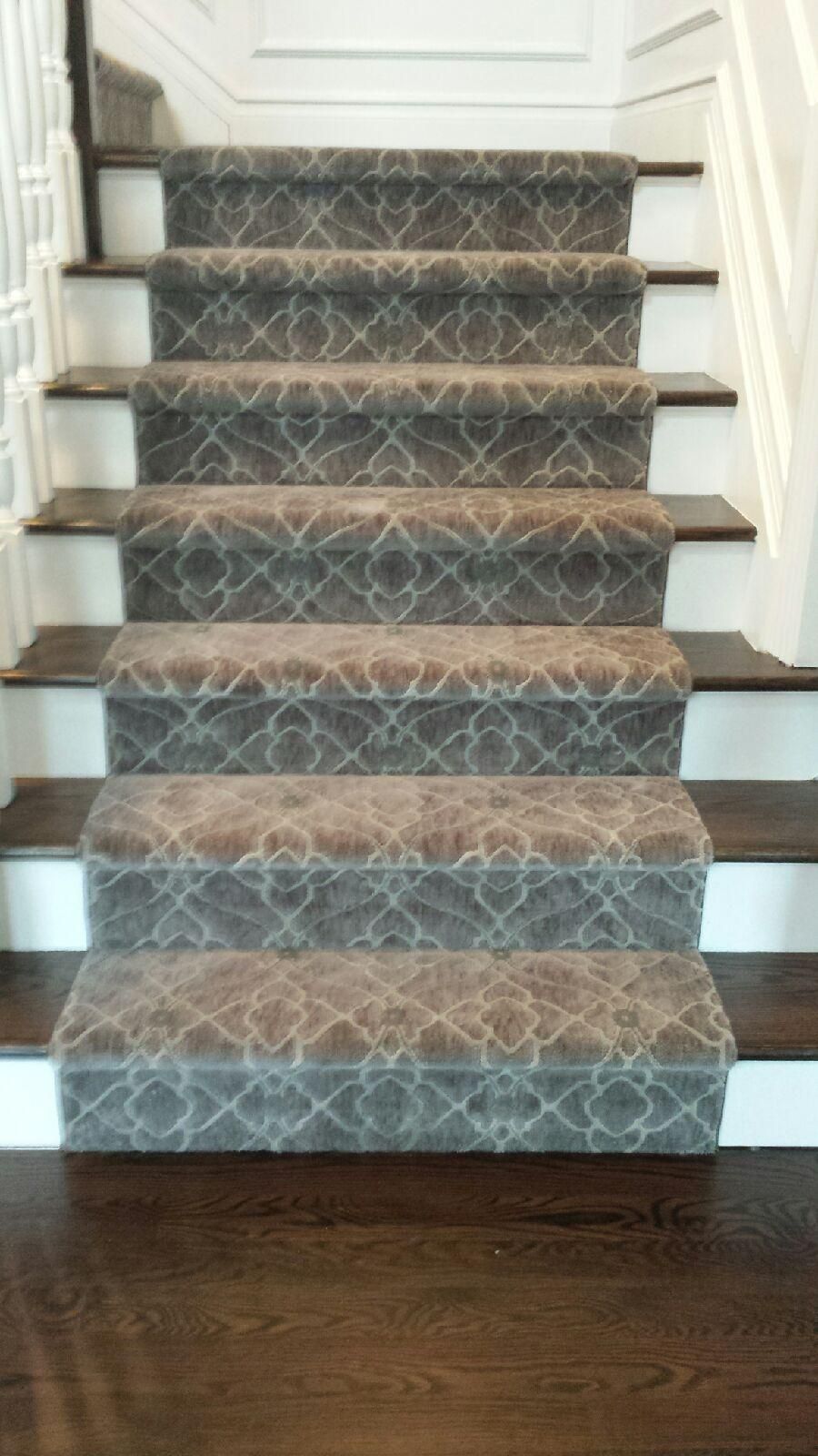 Stair runner -custom carpet and wall to wall hall installation