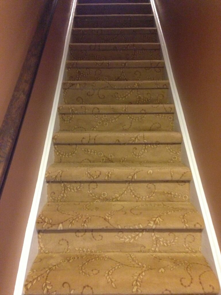 Installed carpet on steps