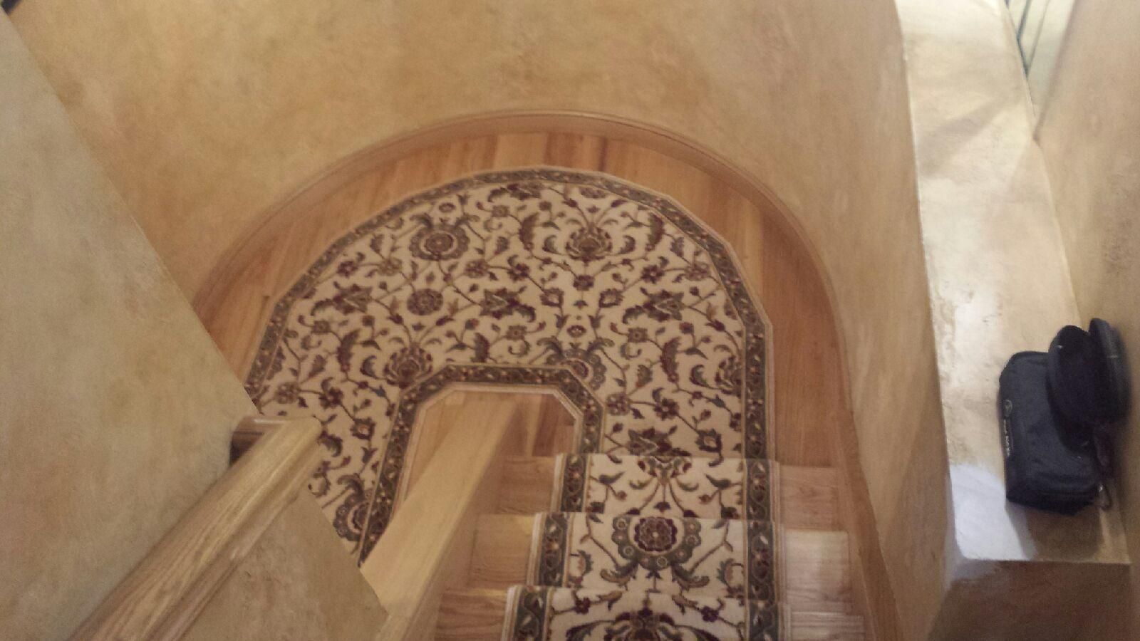 Stair runner -custom carpet and wall to wall hall installation