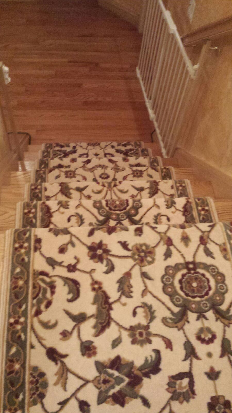 Stair runner -custom carpet and wall to wall hall installation
