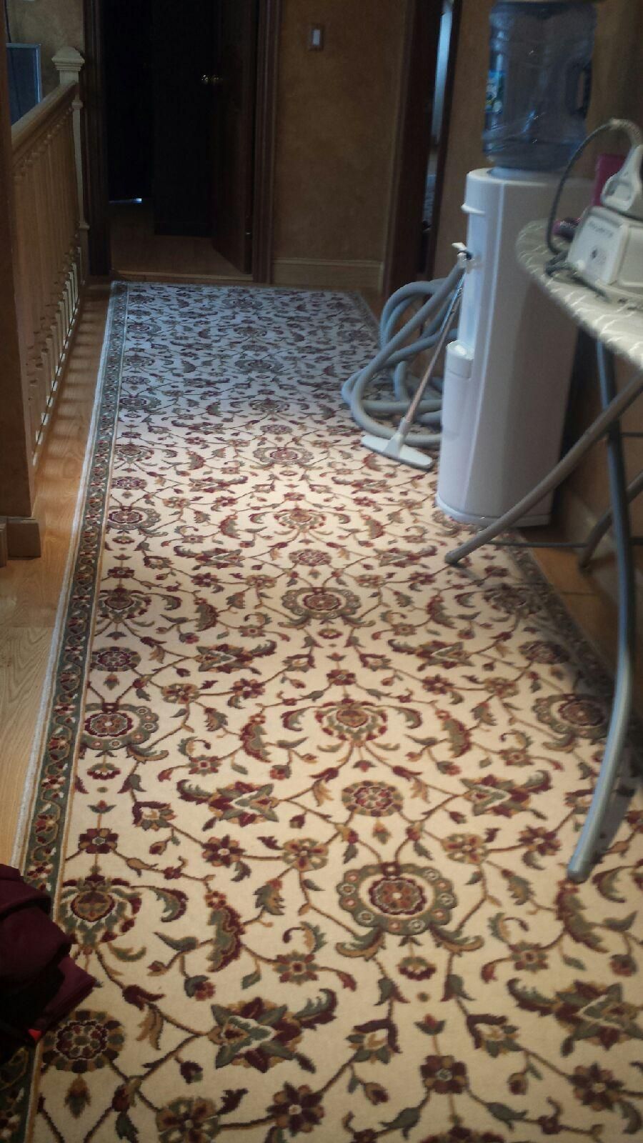 Stair runner -custom carpet and wall to wall hall installation