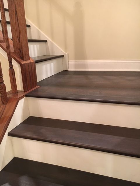 Hardwood Flooring install on landing and steps
