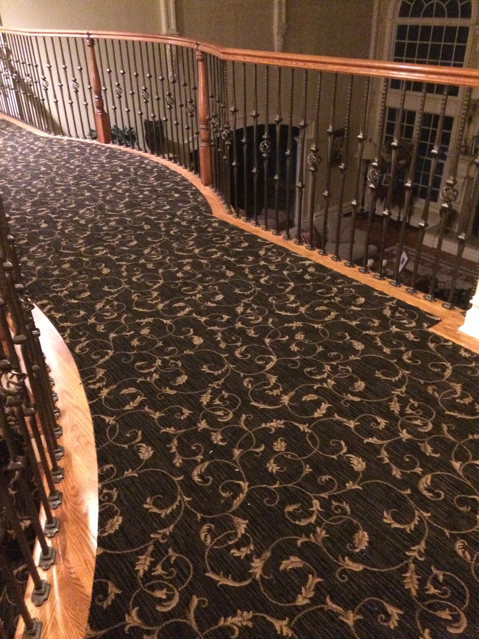 Stair runner -custom carpet and wall to wall hall installation