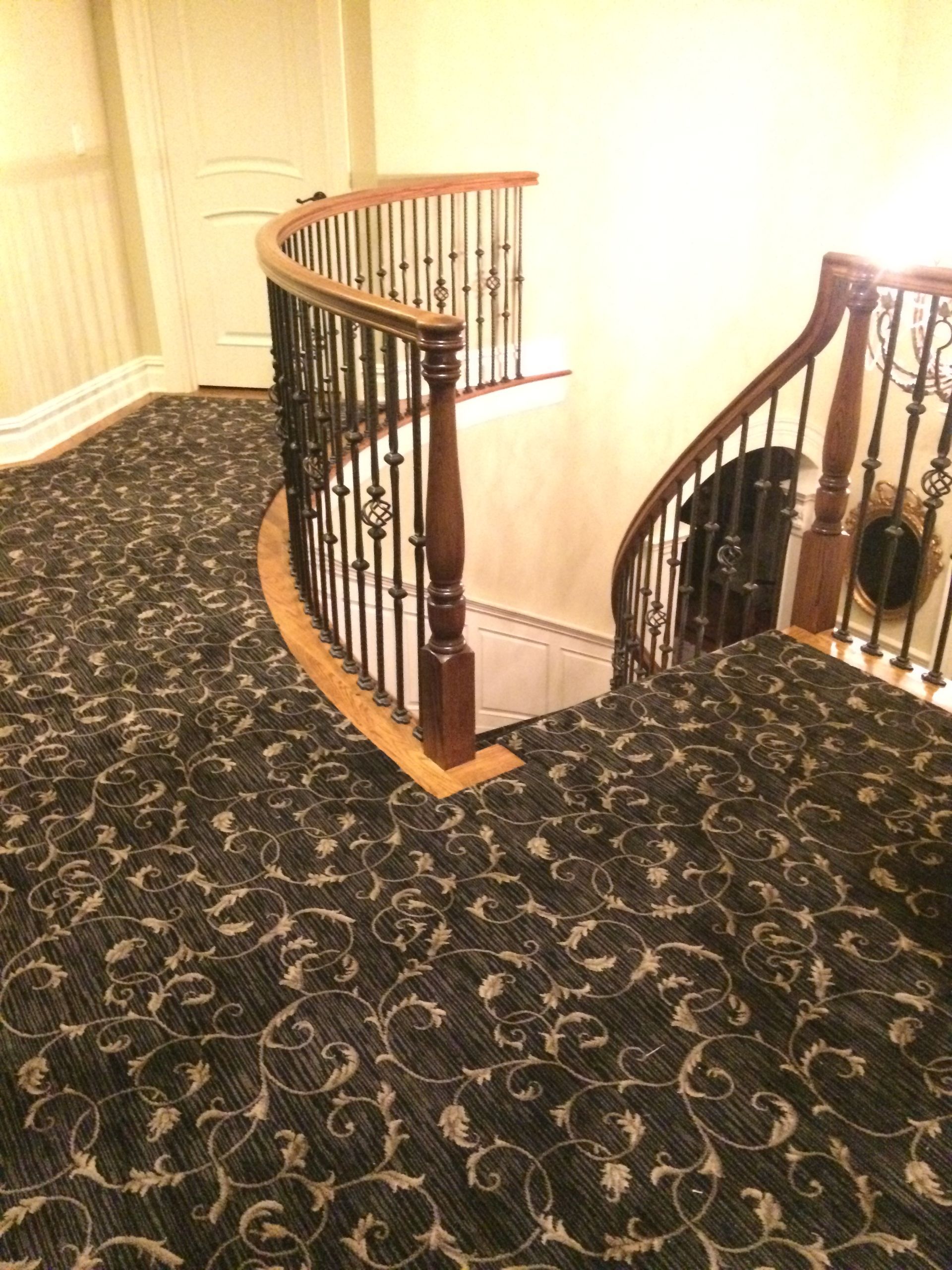 Stair runner -custom carpet and wall to wall hall installation