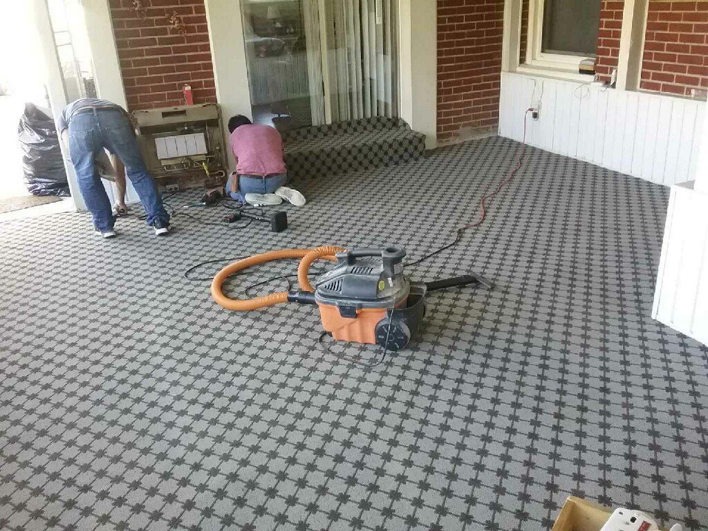 Mohawk commercial carpet on porch