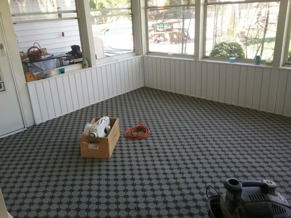 Installed print carpet