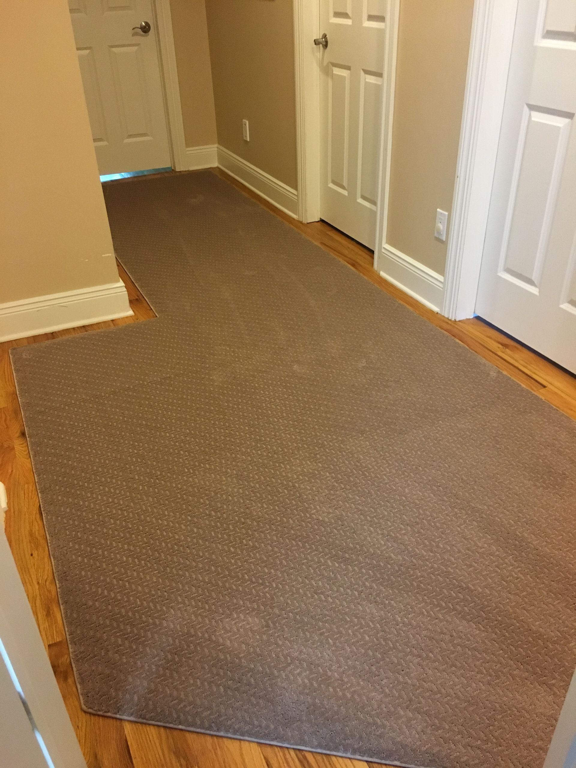 Stair runner -custom carpet and wall to wall hall installation