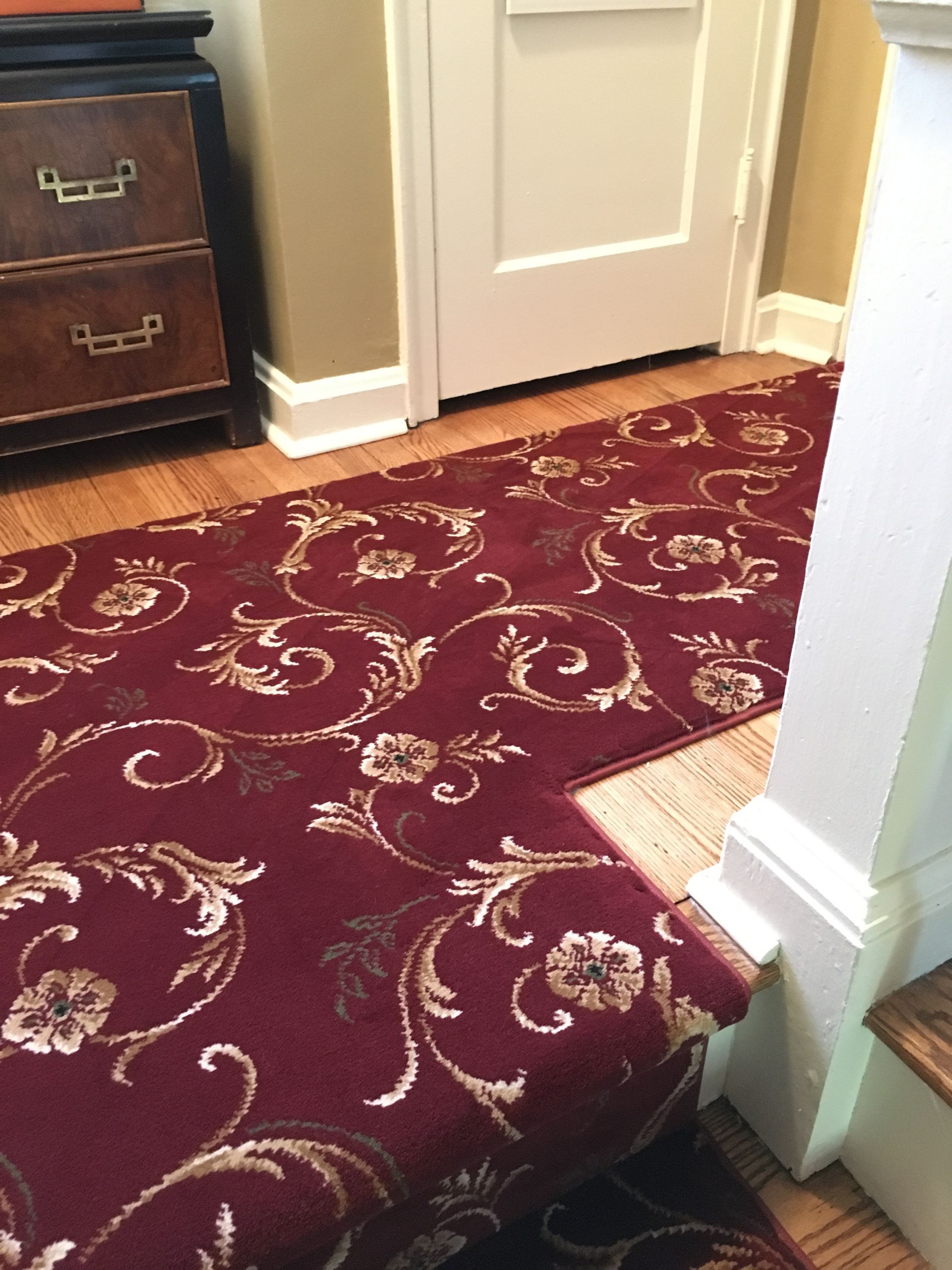 Stair runner -custom carpet and wall to wall hall installation