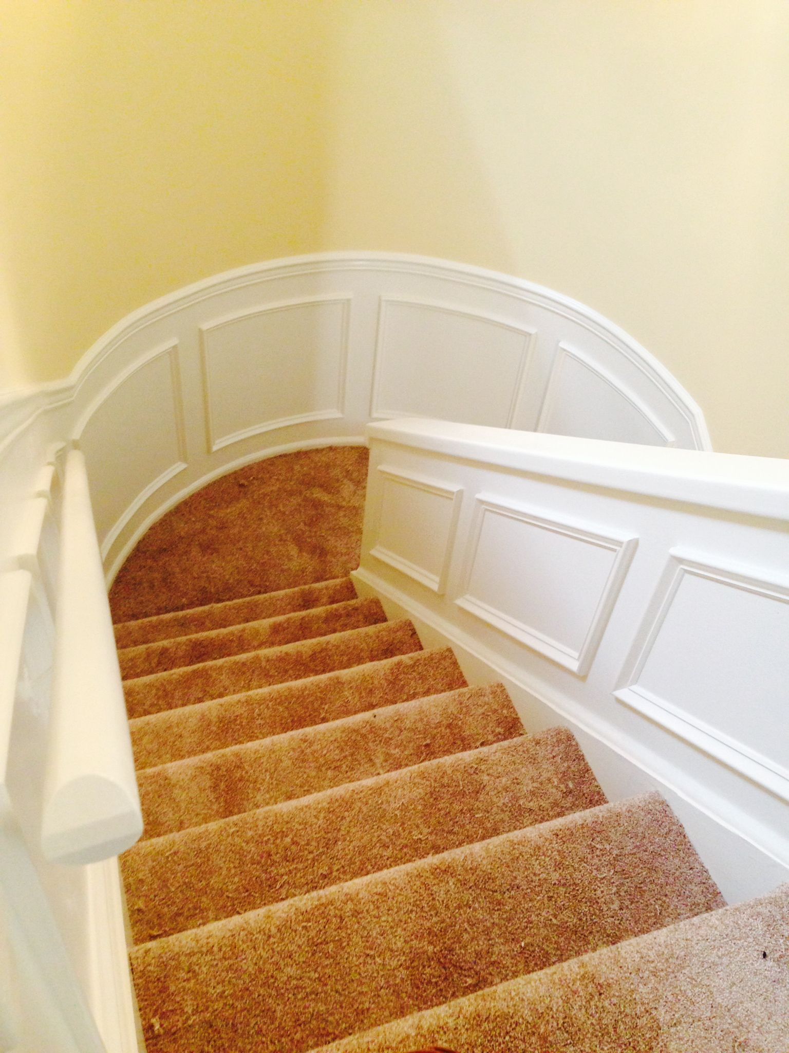Carpet installed on steps